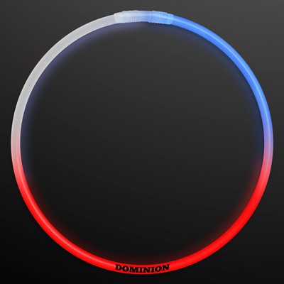 22" Tri-Color Glow Necklace, Red/White/Blue - PRINTED