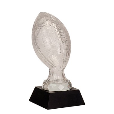 Glass Football Award w/ Marble Base (7 1/2")