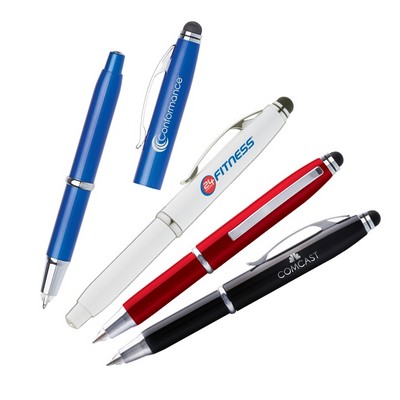 Torch LED Light & Stylus Metal Ballpoint Pen