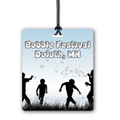 Full Color Write On Tag w/ Flexible Plastic Loop Strap (Rectangle 3.375"x3.875")