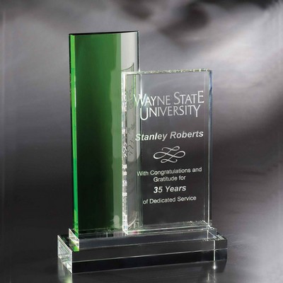 10" Green Infinity Crystal Award