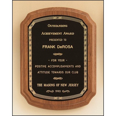 American Walnut Plaque with Round Corners, 5 x 7"