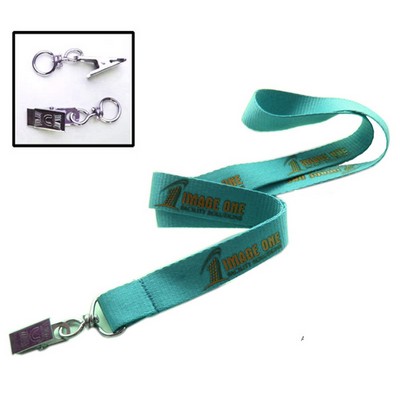 1/2" Polyester Lanyard with Metal Bulldog Clip