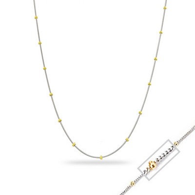 20" 14K Two-Tone Gold Saturn Chain Necklace - 2.9gm