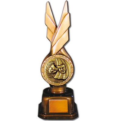 Stock Phoenix 9" Trophy with 2" Drama Coin and Engraving Plate