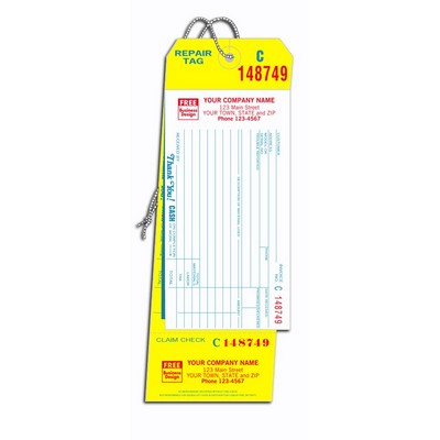 Repair Tags - 4-In-1, w/ Claim Checks & Carbon (2 Part)