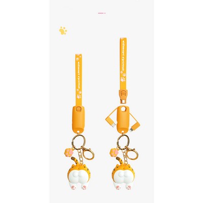 Multi Function Lanyard Keychain 3-In-1 Charging Cable Set