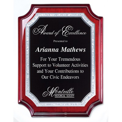 Rosewood Plaque with Notched Corners, 9x12"