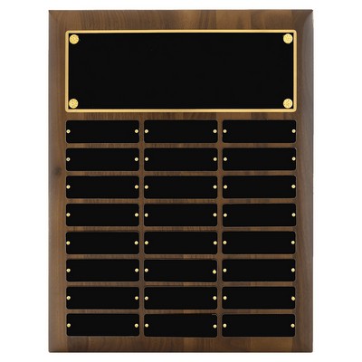 Solid Walnut Perpetual Plaque, 12x15", 24 plates