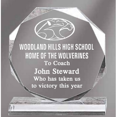 Medium Clear Acrylic Bevel Octagon Award