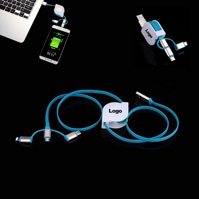 3" 1 Retractable USB Charging Cable Data Cable
