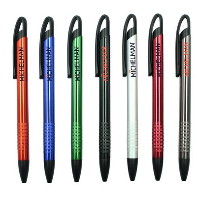 Aluminum Silver Ring Gel Pen With Clear PET Box