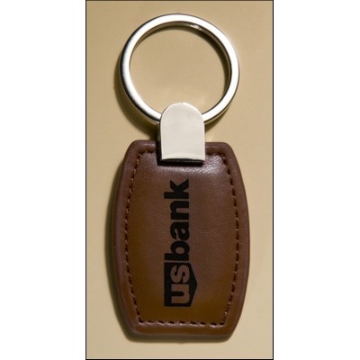 Leather keyring with silver hardware