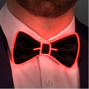 EL Wire Rad Red Unique Bow Ties, Glowing Neckwear - BLANK