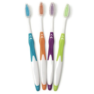 Adult Rubber Handle Toothbrushes, Assorted - 39 Tuft (Case of 1)