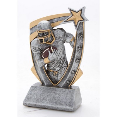 Football 3-D Star Resin - 6"