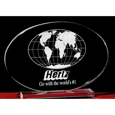 Crystal Oval Plaque w/Custom Etching (9")