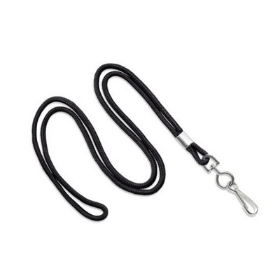 1/8" Blank Lanyard w/Swivel Hook (Black)