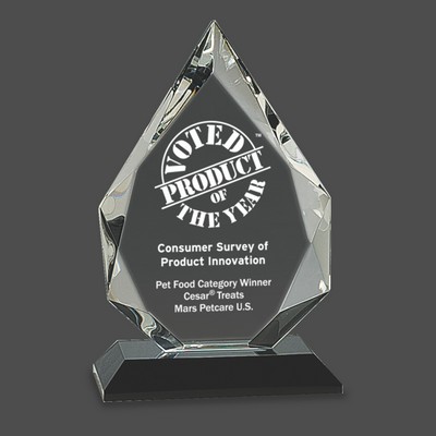 Diamond Crystal Award on Black Pedestal Base (10")