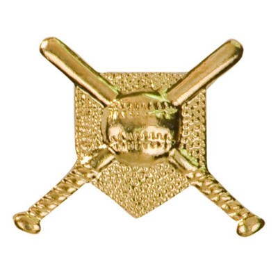 Baseball Base and Bat Lapel Pin
