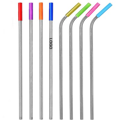 Stainless Steel Metal Straw w/Silicone Tip