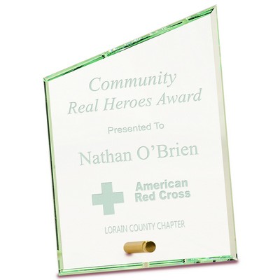 Clear Slant Rectangle Crystal Edge Glass (5" x 7")