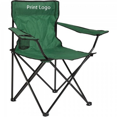 Portable Folding Chair with Beverage Holder
