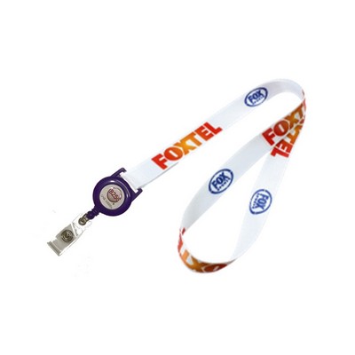 3/4" Full Color Sublimated Lanyard w/ Badge Reel Set