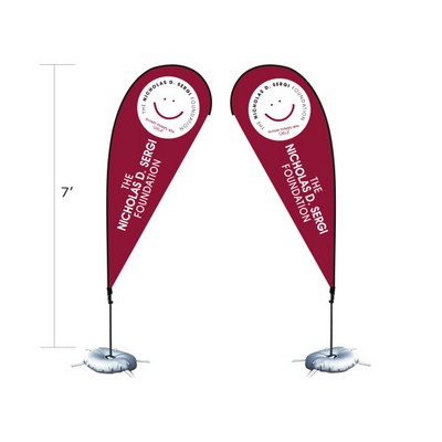7' Double Sided Custom Printed Teardrop Flags