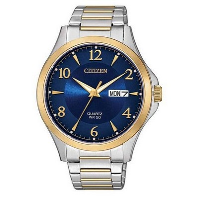Citizen® Men's Quartz Two-Tone Watch W/ Blue Dial