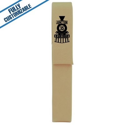 Light Tan Leatherette - Single Pen Case