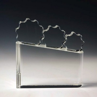 Teamwork Optical Crystal Award/Trophy. 7"