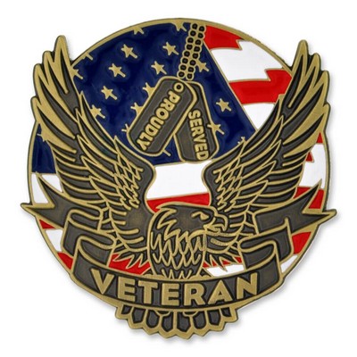 Proudly Served Veteran Pin Magnetic Back