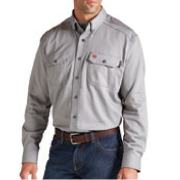 Ariat® FR Solid Men's Silver Fox Work Shirt