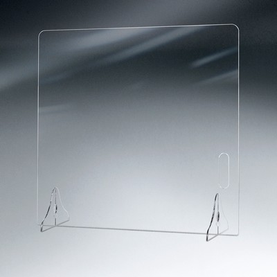 Clear Panel Barrier With Locking Legs And Side Cutout Handle