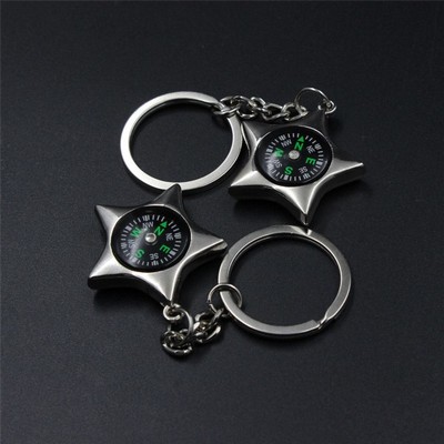 New Fashion Star Shaped Compass Keyring