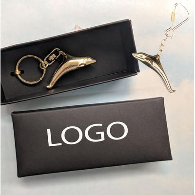 Brass Nautical Binnacle Keychain In Gift Box