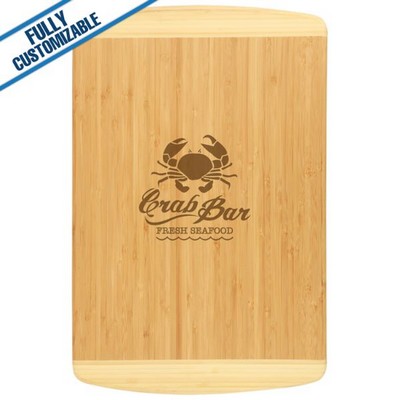 Two Tone Bamboo Cutting Board (18" x 12")