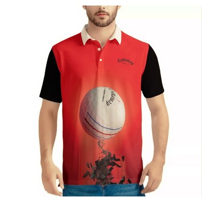 Men's All Over Print Polo Shirt w/Full Color Printing