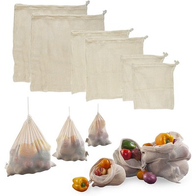 Reusable Cotton Mesh Produce Bags 100% Organic Cotton