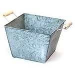 Vintage Galvanized Square Tray w/Side Handles