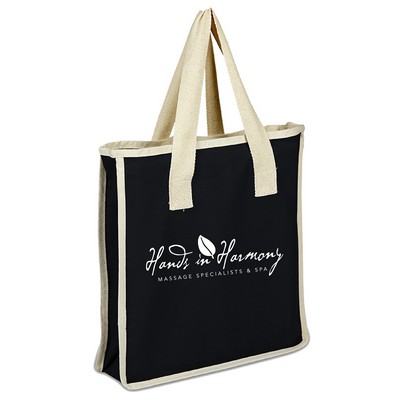 Colored Canvas Shopper with Natural Handles