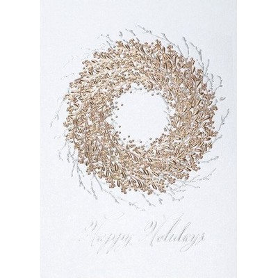 Rose Gold Wreath Holiday Card