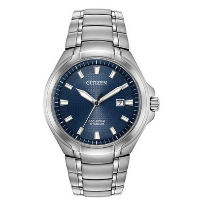 Citizen® Men's Titanium Eco-Drive® Watch w/Dark Blue Dial