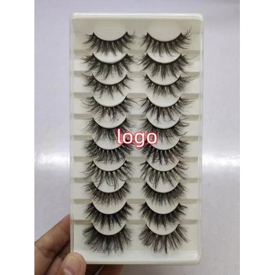 False Eyelashes Cat Eye Look Fluffy Wispy Faux Mink Lashes 10Pairs Dramatic Volume Eyelash Pack