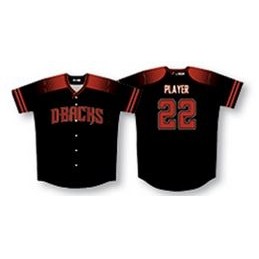 Full Button Up Baseball Gradient Jersey w/Striped Sleeves