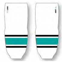 Solid Color Hockey Socks w/Two Tone Horizontal Stripe
