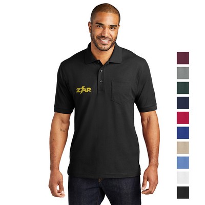 Port Authority® Silk Touch™ Embroidered Polo with Pocket