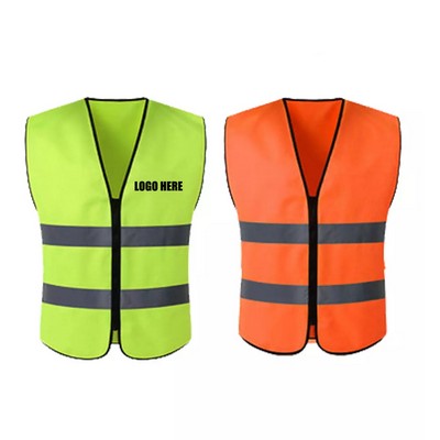 Reflective Safety Vest w/Zipper Closure
