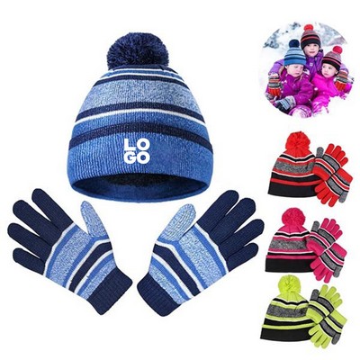 Kids Winter Hat & Gloves Set